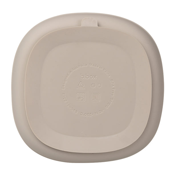 B.Box Silicone Plate + Lid 690ml | Kids Suction Plate | 6 months+ | Latte