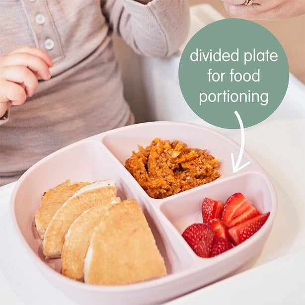 B.Box Silicone Plate + Lid 690ml | Kids Suction Plate | 6 months+ | Latte