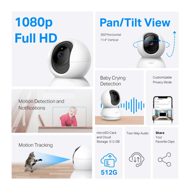 Tp-Link Tapo C200 Wifi Cloud Camera Ptz 1080P
