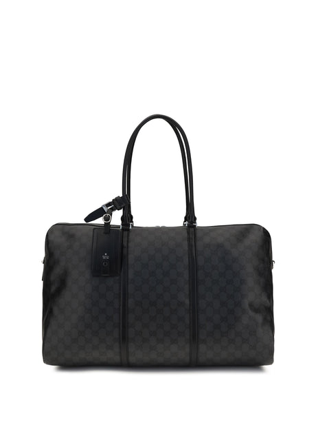 Gucci GG Travel Bag with Web stripe - Black/Black