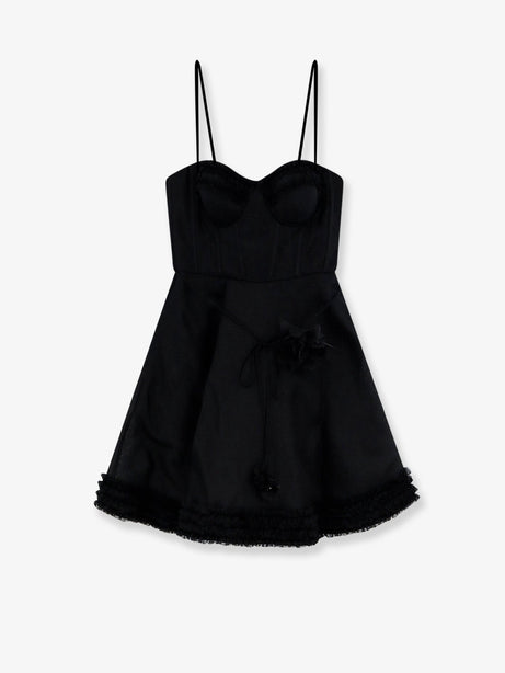 Zimmermann Luna linen and silk blend mini dress - Black