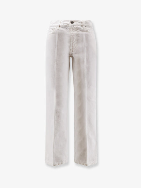 Toteme White denim trousers with flared bottom - Offwhite