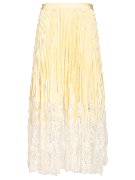 Self-Portrait Midi Skirt - Yellow