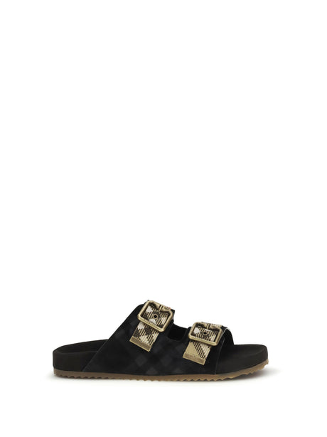 Burberry Urchin suede Check Sandals - Black