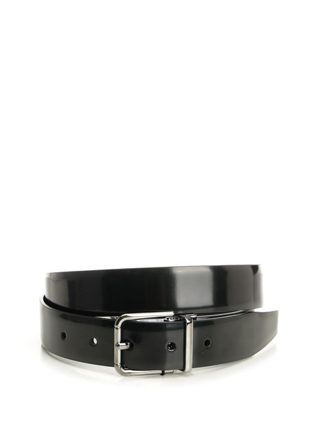 Dolce & Gabbana Brushed Leather Belt - Black
