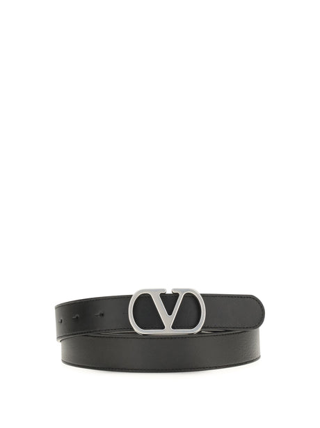 Valentino Garavani VLogo Signature leather Belt - Black