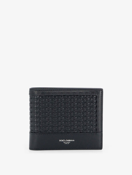 Dolce & Gabbana Leather wallet with woven pattern - Nero
