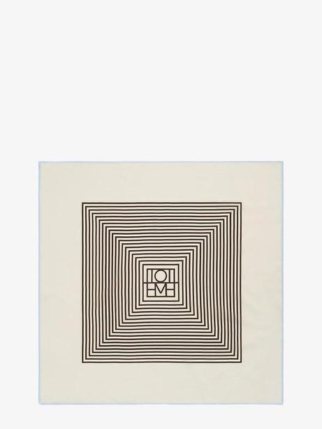 Toteme Centered Monogram silk foulard - Macadamia