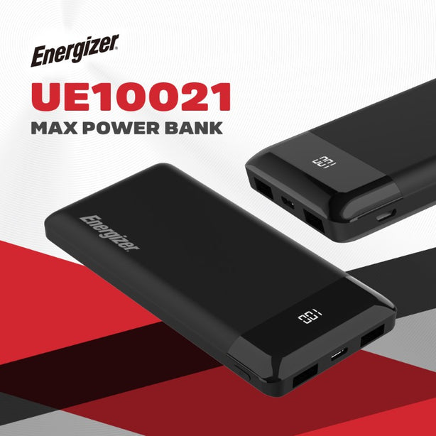 Energizer UE10021 Black, 10000mAh/37Wh, USB-C, LCD indicator Powerbank