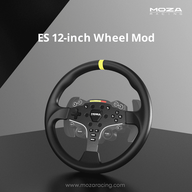 MOZA ES Wheel 12 Inch Round Wheel Mod Leather Grip
