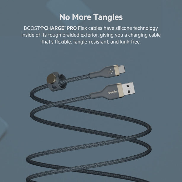 Belkin Usb-A To Usb-C, Braid Sil, 1M, Pink Magnetic Management