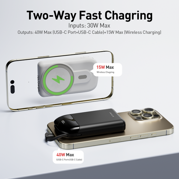iWALK Power Hybrid Mini Wireless Powerbank (10,000mAh) White