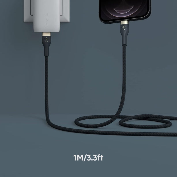 Belkin Usb-C To Lighting, Braid Sil, 1M, Blue Magnetic Management