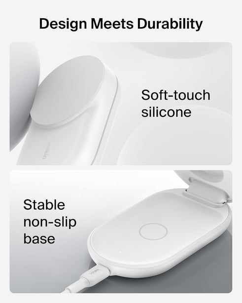 Belkin Qi2.2 25W 3-in-1 Wireless Charger RO White for Phone Watch Earbuds