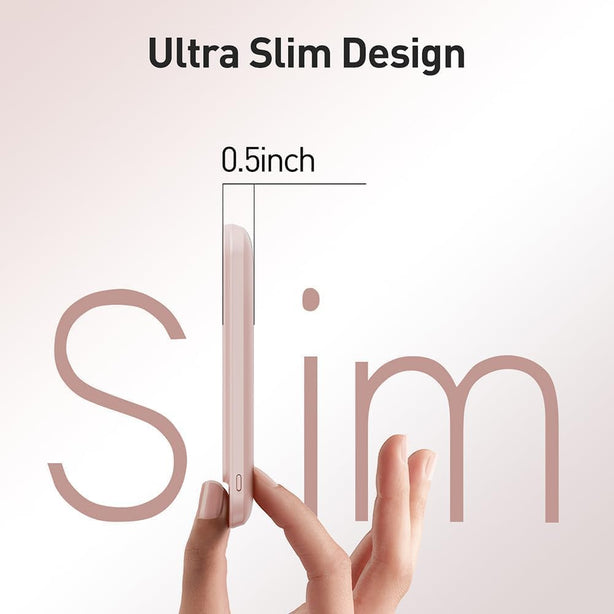 iWALK PowerGrip 5000mAh Slim Magnetic Wireless Power Bank for iPhone – Compact Charger (MXB008)Pink Buy 1 Get 1 Free