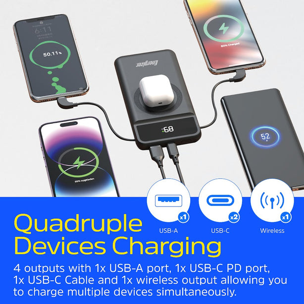 Energizer QM10002AC 6 In 1 Pd Fast Charging 10000mah Powerbank