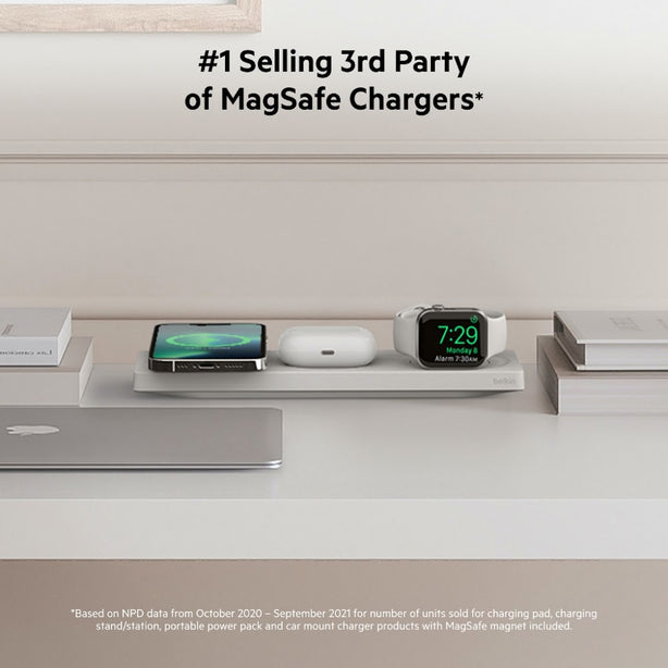 Belkin 3 In 1 Wireless Charging Pad With Magsafe Black