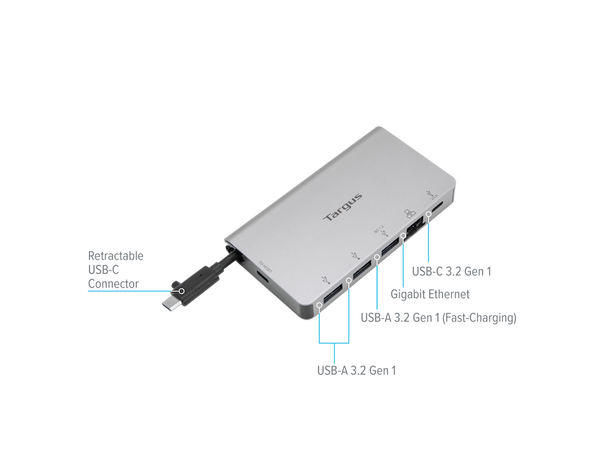 Targus USB-C Multi-Port Hub with Ethernet Adapter and 100W Power Delivery
 USB-C