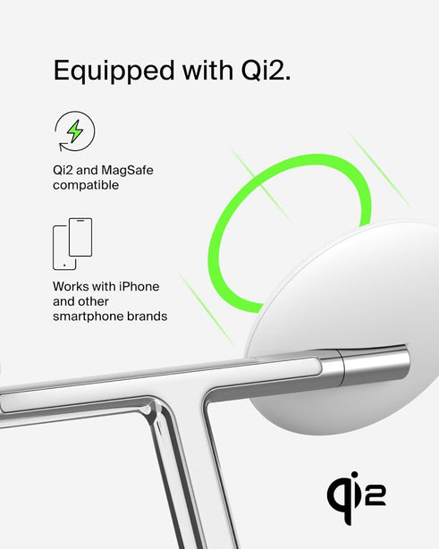 Belkin Qi2 3-in-1 Wireless Charging Stand – White