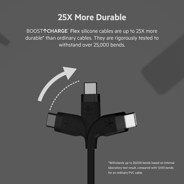 Belkin Usb-A To Usb-C, Silicone, 1M, White