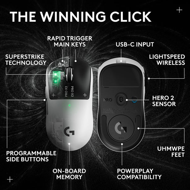 Logitech G Pro X2 Superstrike Gaming Mse Lunar Eclipse