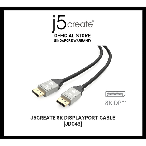 J5Create 8K DisplayPort 1.4 Cable 2M
