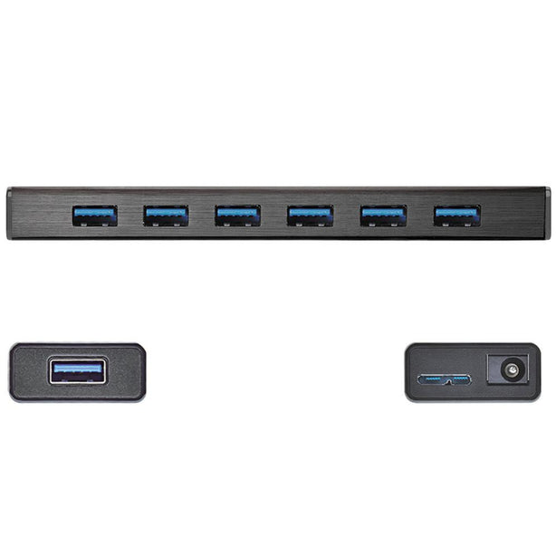 J5Create USB 3.0 7-Port Hub With AC Power Adapter Black