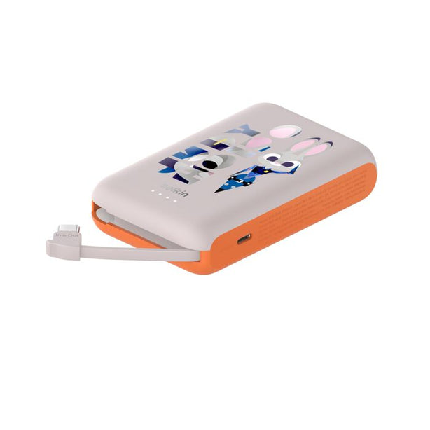 Belkin 10,000mAh Powerbank with Integrated USB-C Cable – Fast Charging, Dual Device Support