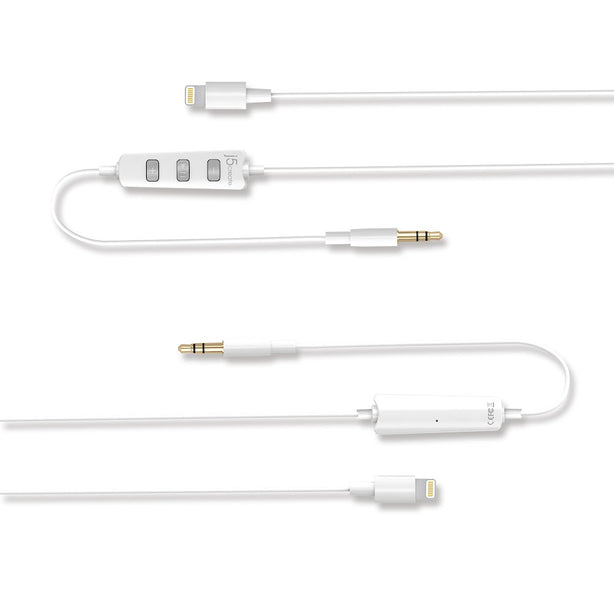 J5Create Lighting To Headphone Cable With HQ Amplifier White