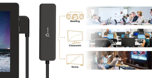 J5Create Mini Dock 8 In 1 For Surface Pro 4/5/6 Black