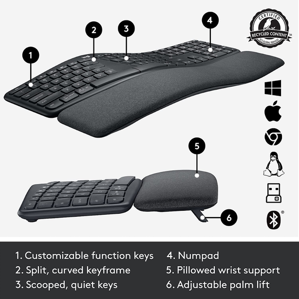 Logitech Ergo K860 Wireless Split Ergonomic Keyboard