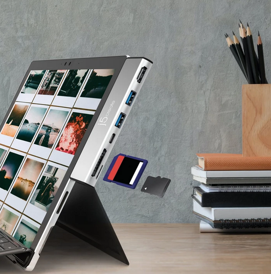 J5Create Mini Dock 7 In 1 For Surface Pro 7 Silver