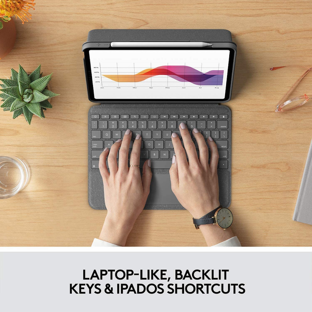 Logitech Folio Touch Backlit Keyboard Case With Trackpad For iPad Air (4th / 5th Gen)