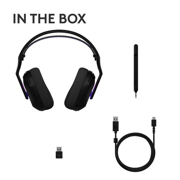 Logitech G522 LIGHTSPEED Wireless Gaming Headset Black – RGB Lighting, 48kHz Mic, USB-C & BT