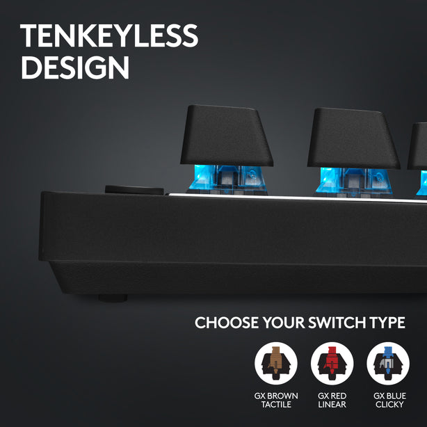 Logitech Pro X Tkl Lightspeed Gaming Keyboard Black (Gx-Brown)