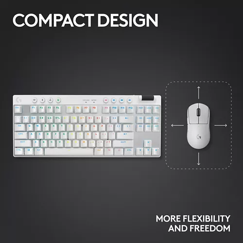 Logitech Pro X Tkl Lightspeed Gaming Keyboard White (Gx-Brown)