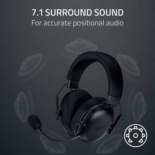 Razer BlackShark V3 X HyperSpeed ,Wireless E-Sports Headset ,Ultra Light 270 g - Triforce 50 mm Driver ,Removable Microphone Black - RZ04-05420100-R3M1