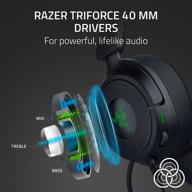 Razer Kraken Kitty V3 X Wired RGB Gaming Headset with Kitty Ears Ultra-Lightweight Black Edition - FRML - RZ04-05350200-R3M1