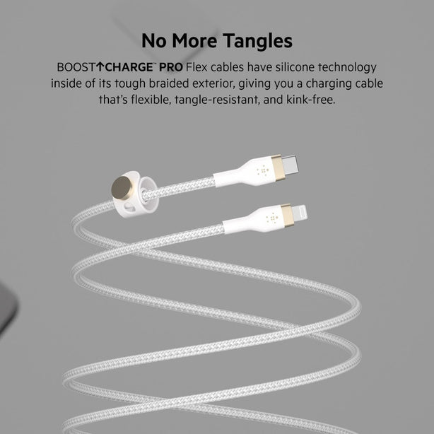 Belkin Usb-C To Lighting, Braid Sil, 1M, Black Magnetic Management