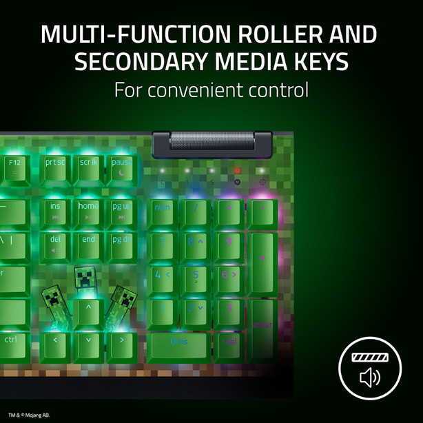 Razer BlackWidow V4 X - Mechanical Gaming Keyboard (Green Switch) - Minecraft Edition - US Layout - FRML