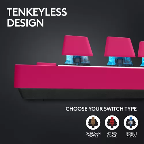Logitech Pro X Tkl Lightspeed Gaming Keyboard Magenta (Gx-Brown)