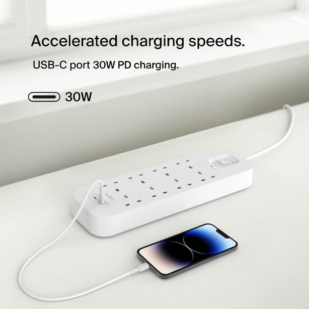 Belkin 8 Outlets Surge Protector W 2 X Usb-C Port