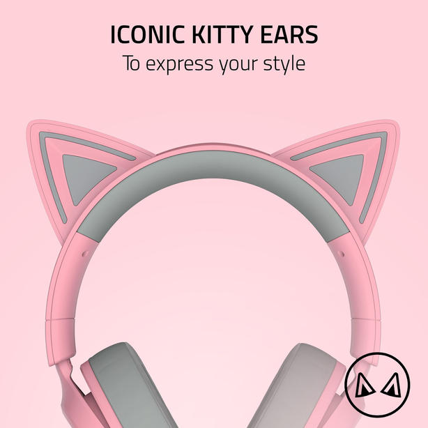 Razer Kraken Kitty V3 X Wired RGB Gaming Headset with Kitty Ears Ultra-Lightweight Quartz Edition - FRML - RZ04-05350100-R3M1