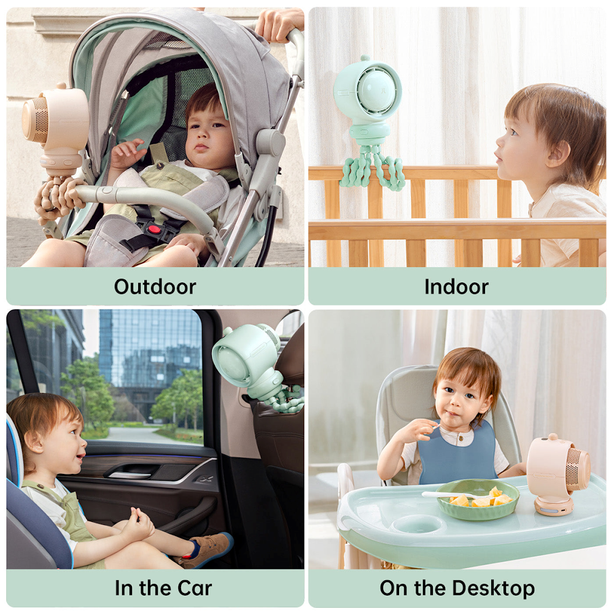 JISULIFE STROLLER FAN LIFE2 4000MAH-GREEN