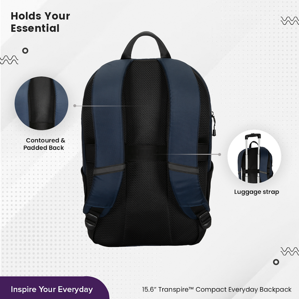 Targus Transpire Compact Everyday Backpack – Black Iris (Blue)