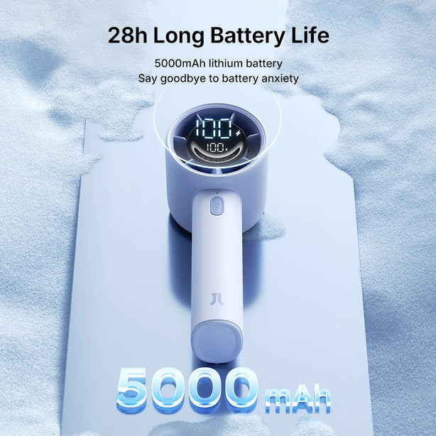JISULIFE Handheld Fan LIFE10 4000mAh Mini Portable Fan 5-Speed 5.7m/s Strong Wind Safety Lock Compact Rechargeable – Blue
