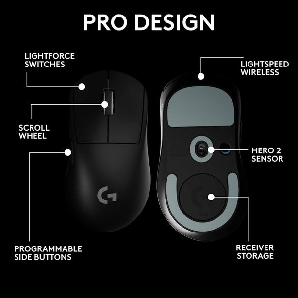 Logitech G Pro X Superlight 2 Dex Gaming Mouse Black – Performance Wireless