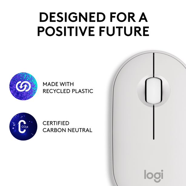 Logitech Pebble Mouse 2 M350S - Tonal White