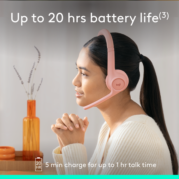 Logitech Zone 300 Bluetooth Wireless Headset Rose