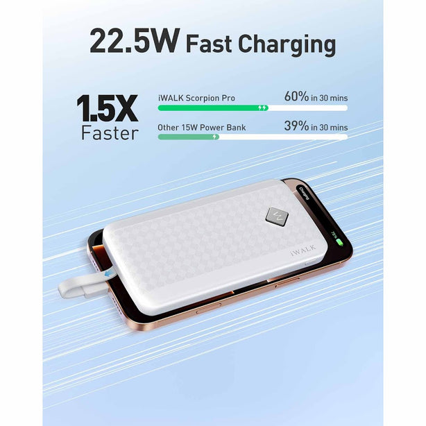 iWALK Scorpion Pro 10000mAh Fast Charge Powerbank White